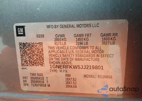 2018 Chevrolet Traverse Ls from USA, damaged, VIN 1GNERFKW5JJ219801